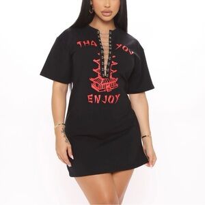 NWOT Fashion Nova Thanks Enjoy T-Shirt Dress